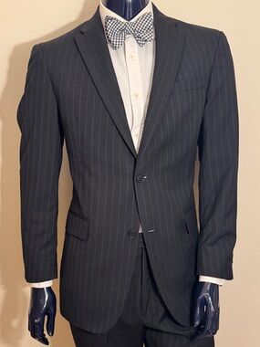 Classic Men's Black Pinstripe Suit